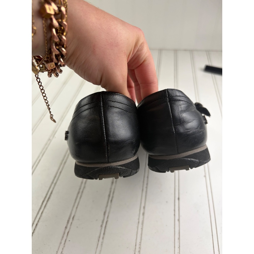 Skechers Bikers Black Leather T-Strap Mary Jane Flats Women's Size 9-9.5 - Picture 5 of 9